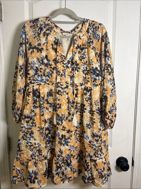 entro Mustard, Blue & Cream Floral Tunic